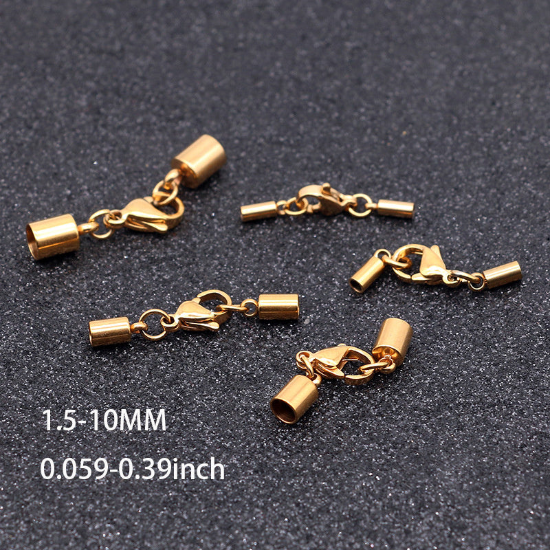 Stainless Steel Leather Connection Clasps Round Hole 1 5 10mm DIY Jewelry Making