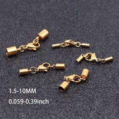 Stainless Steel Leather Connection Clasps Round Hole 1 5 10mm DIY Jewelry Making