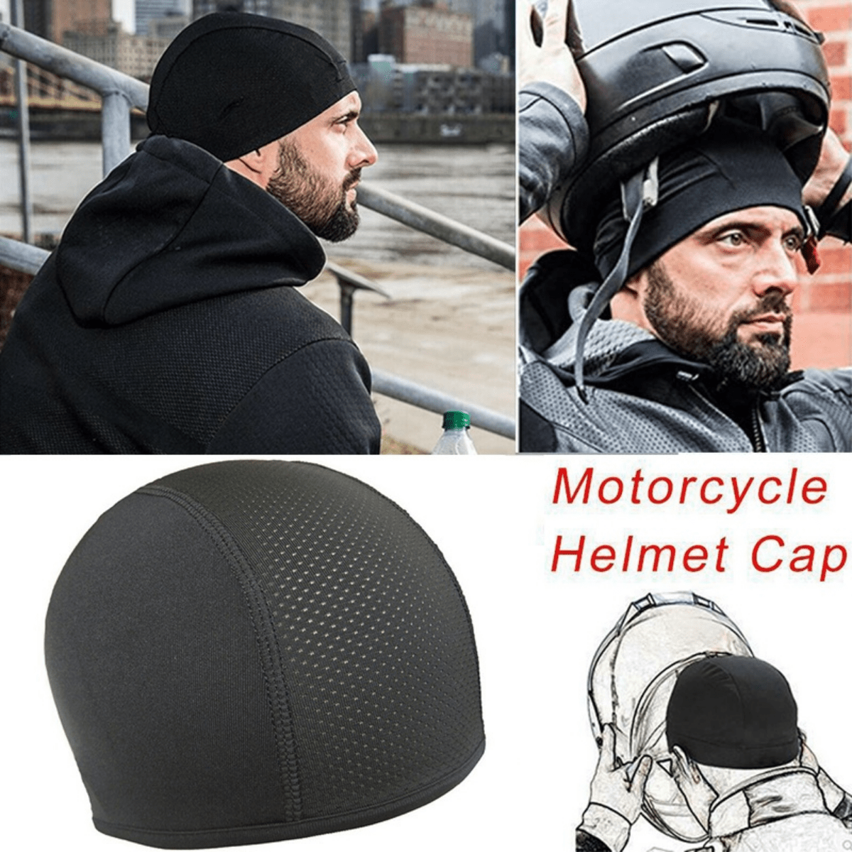 Moisture Wicking Helmet Inner Cooling Cap for Hot Summer Rides