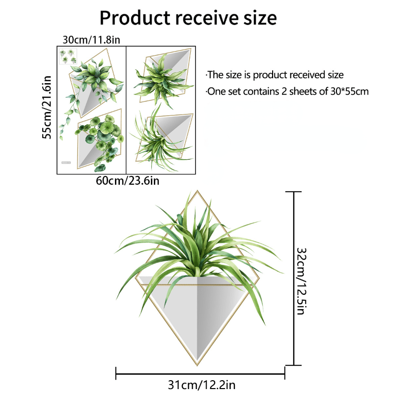 DIY Plant Art Decals Wall Stickers for Home Decor