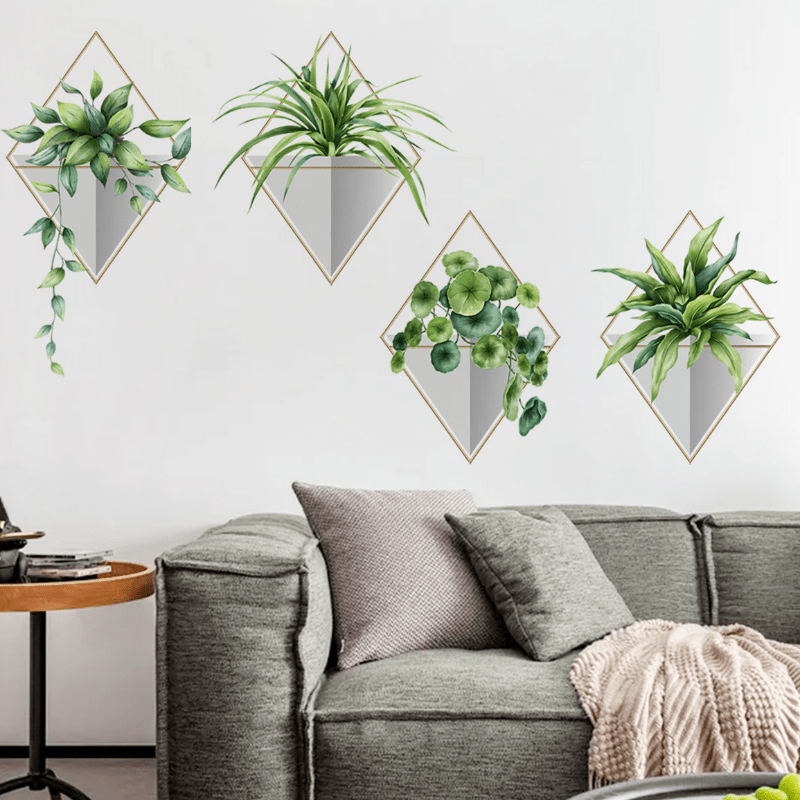 DIY Plant Art Decals Wall Stickers for Home Decor