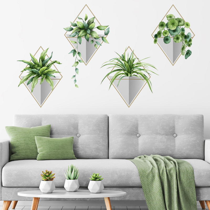 DIY Plant Art Decals Wall Stickers for Home Decor