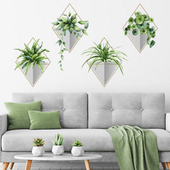 DIY Plant Art Decals Wall Stickers for Home Decor