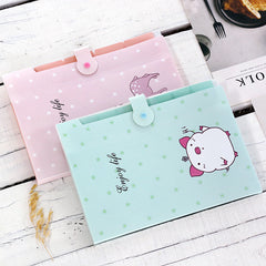 Cartoon Organ Bag Student Girls Layer Organizer Folder Large Capacity