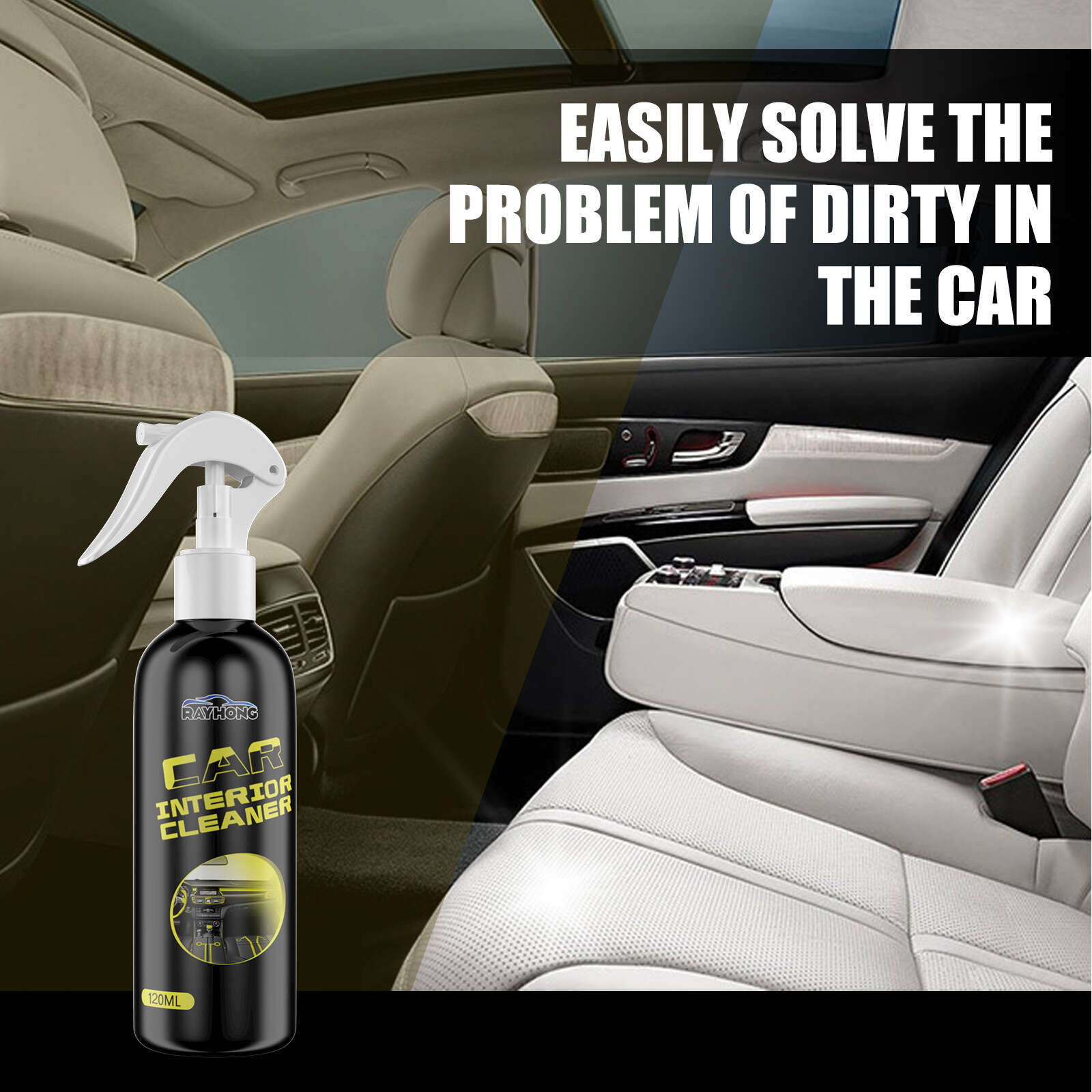 Car Interior Cleaner for Dashboard and Leather Stain Removal