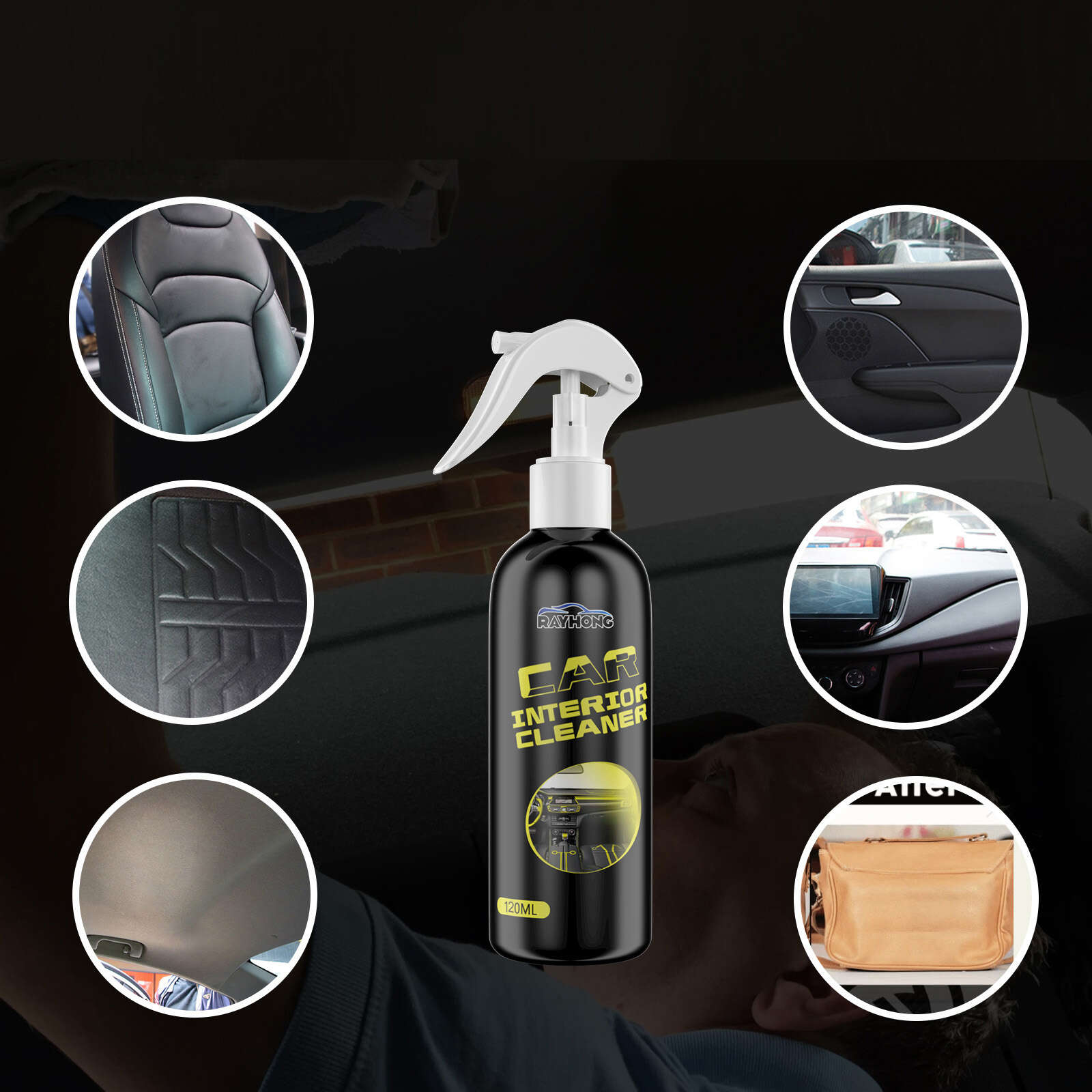 Car Interior Cleaner for Dashboard and Leather Stain Removal