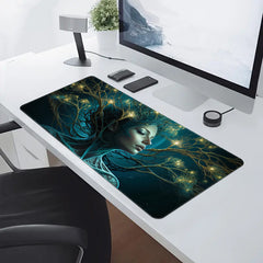 Life Tree Goddess Pattern Mouse Pad Non-slip Keyboard Pad
