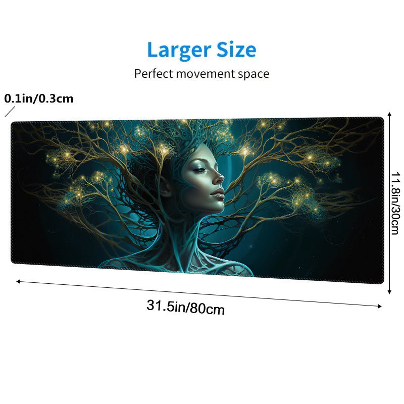 Life Tree Goddess Pattern Mouse Pad Non-slip Keyboard Pad