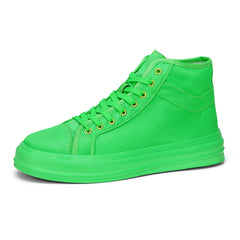 Green Lace Up High Top Canvas Shoes for Women