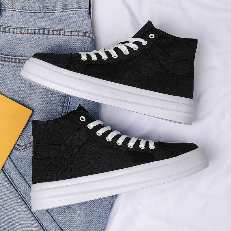 Women's High Top Canvas Lace Up Board Shoes Outdoor Casual Sneakers