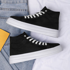 Women's High Top Canvas Lace Up Board Shoes Outdoor Casual Sneakers