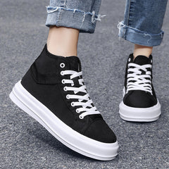 Women's High Top Canvas Lace Up Board Shoes Outdoor Casual Sneakers