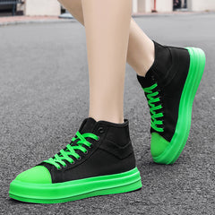 Women's High Top Lace Up Board Shoes Lightweight Canvas Shoes