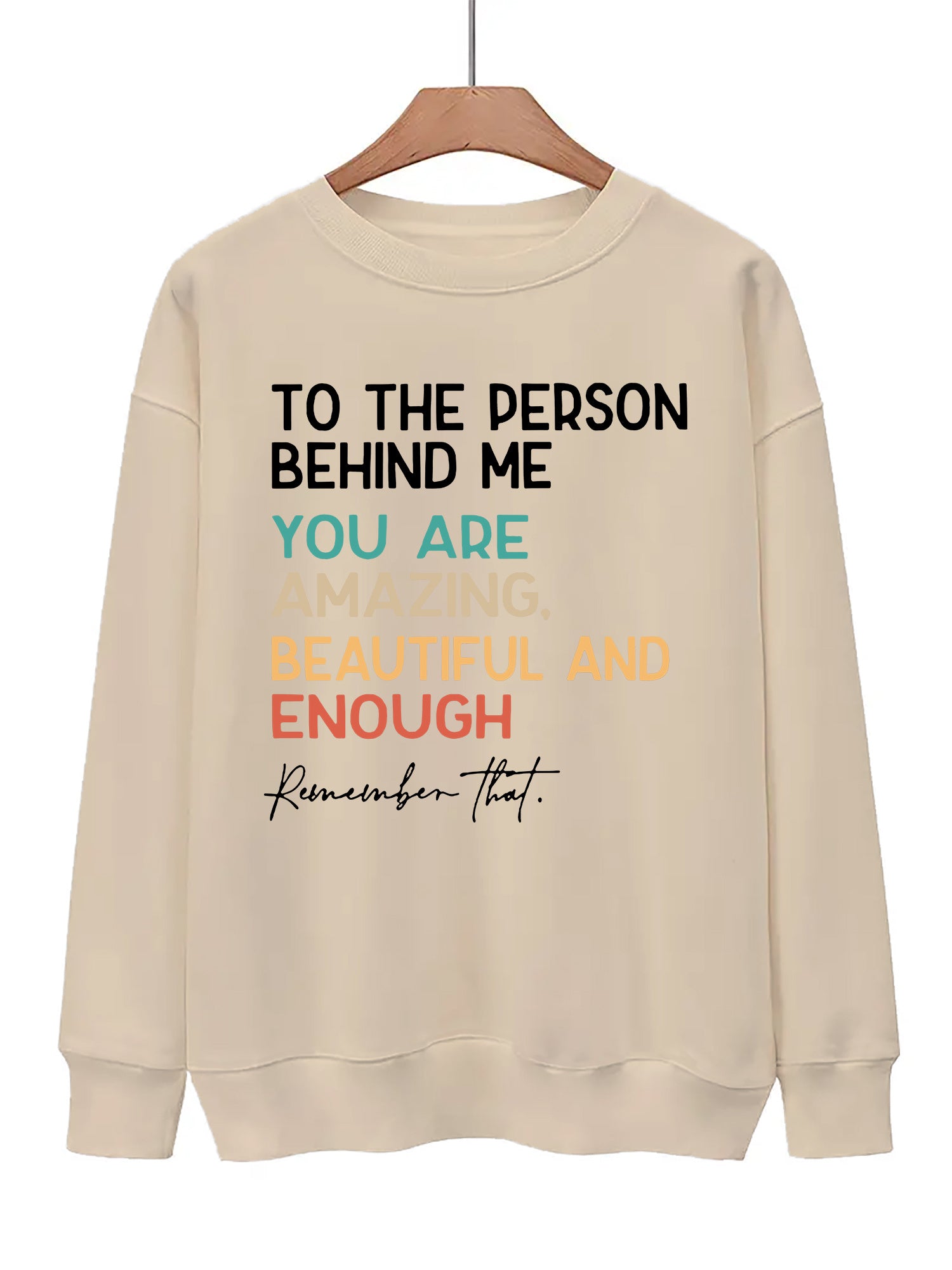 Letter Print Casual Long Sleeve Sweatshirt for Women