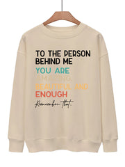 Letter Print Casual Long Sleeve Sweatshirt for Women