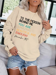 Letter Print Casual Long Sleeve Sweatshirt for Women