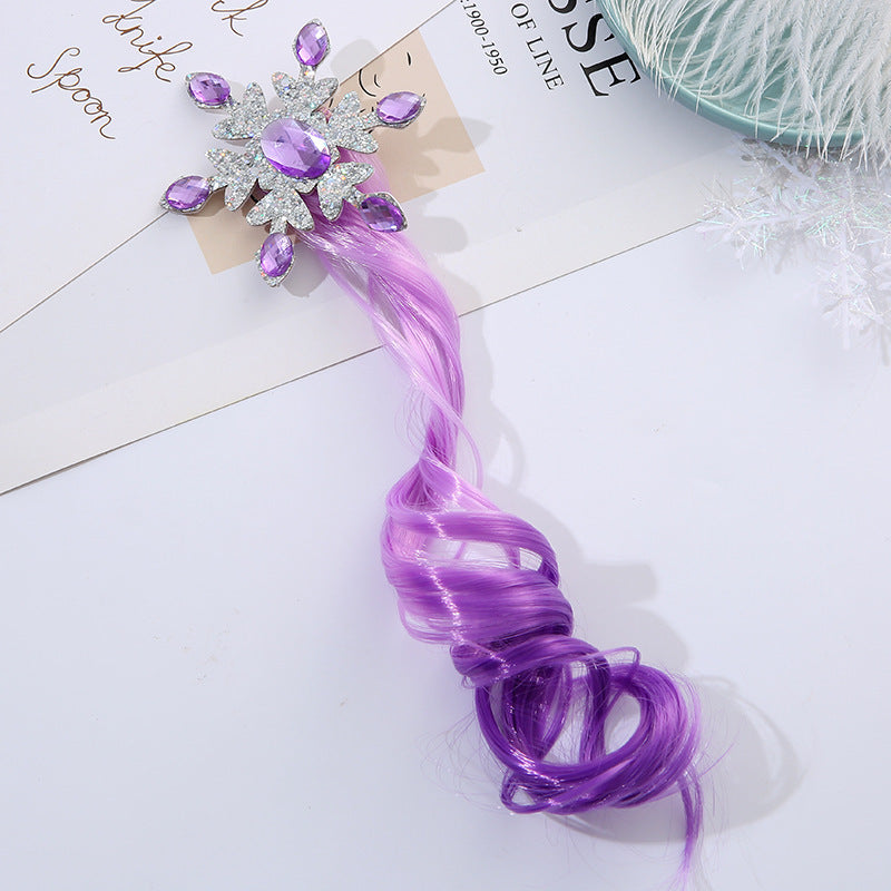 Kids Colored Wig Clip Long Curly Hair