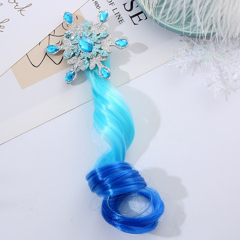 Kids Colored Wig Clip Long Curly Hair