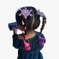 Kids Colored Wig Clip Long Curly Hair