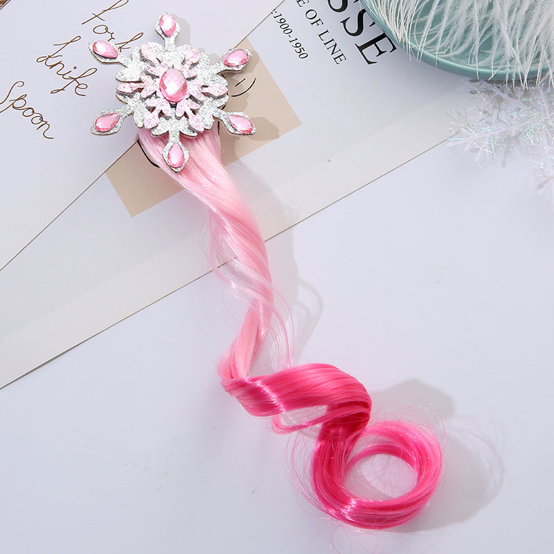 Kids Colored Wig Clip Long Curly Hair