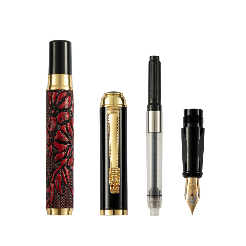 Personalized Round Metal Ink Fountain Pen With Fine Nib - Business Gift