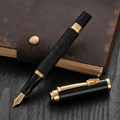 Personalized Round Metal Ink Fountain Pen With Fine Nib - Business Gift