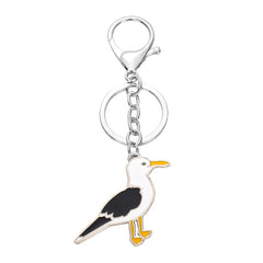 Colorful Parrot Keychain Lovely Animal Bird Metal Pendant for Keys Small Gift
