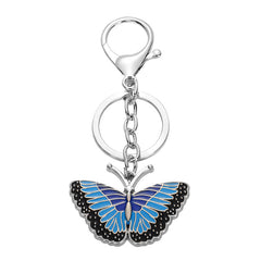 Colorful Parrot Keychain Lovely Animal Bird Metal Pendant for Keys Small Gift