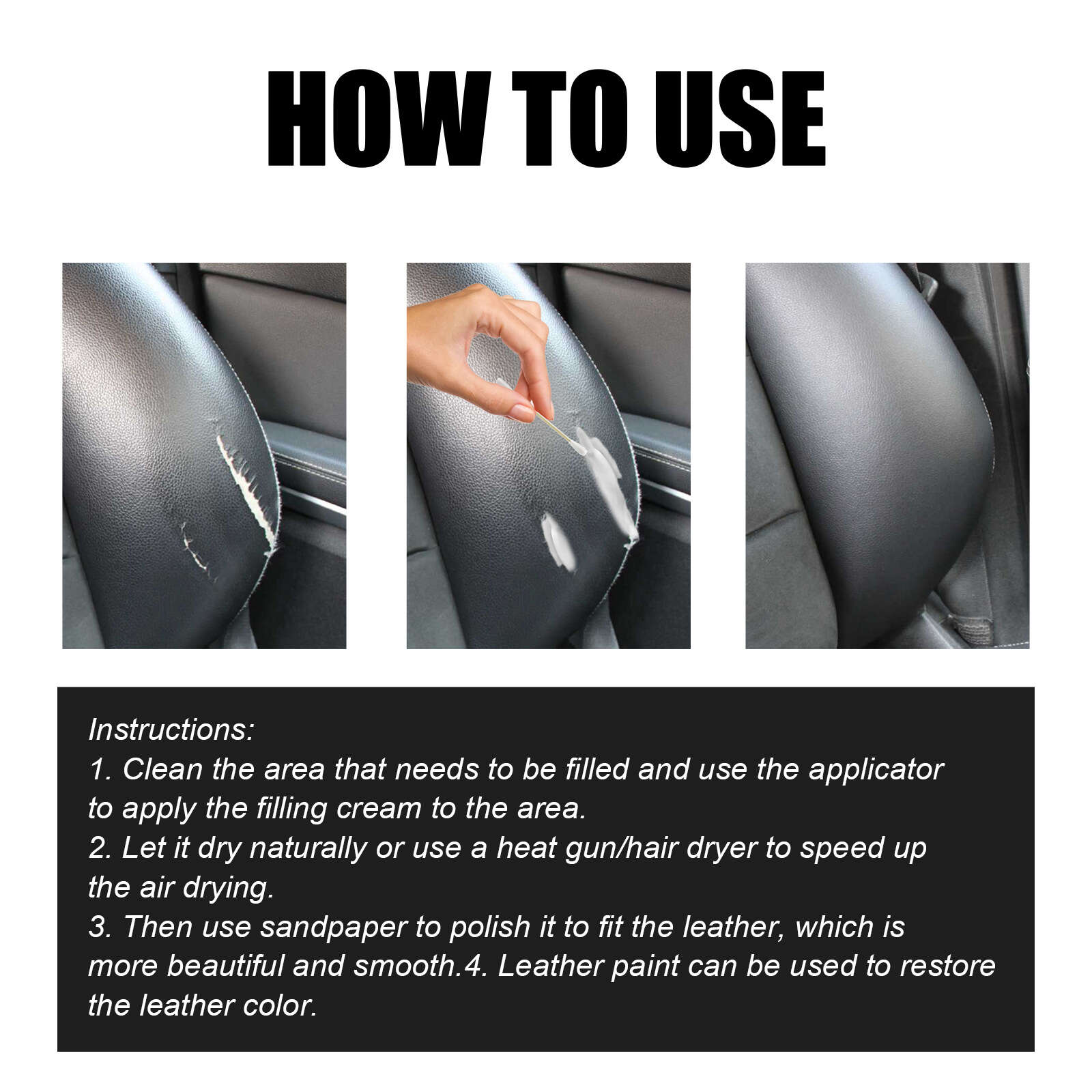Leather Filling Paste Repair Scratches On Car Seats And Restore Damaged Sofa