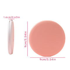 Mini Makeup Mirror with LED Light and Hand Pocket - Pink