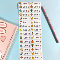 Multicolor Waterproof School Label Personalized Name Stickers