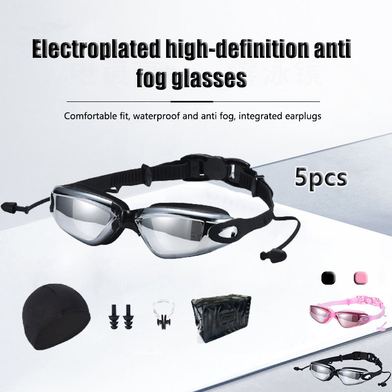 5pcs Waterproof Anti Fog Swimming Goggles for Men Women with Accessories