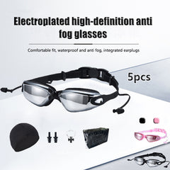 5pcs Waterproof Anti Fog Swimming Goggles for Men Women with Accessories