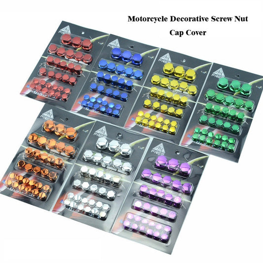 30pcs Motorcycle Head Screw Nut Electroplated Cap Cover Set