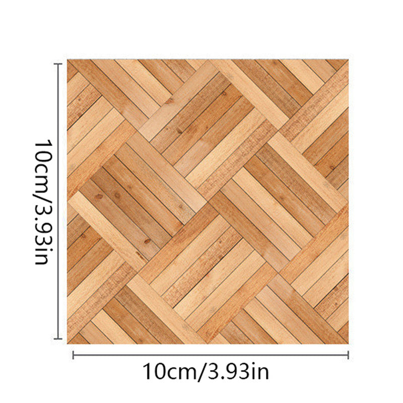 4pcs Wood Grain Floor Tile Wallpaper Kitchen Bathroom Bedroom