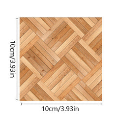 4pcs Wood Grain Floor Tile Wallpaper Kitchen Bathroom Bedroom