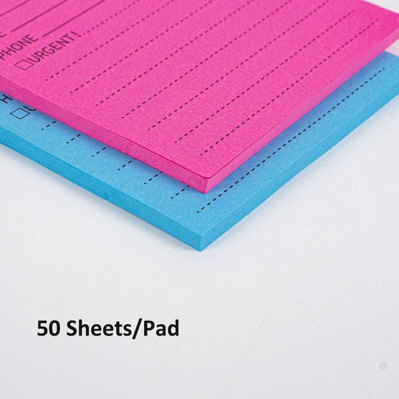 6 Pack Colored Lined Sticky Notes 10.16x12.7cm Phone Message Pad