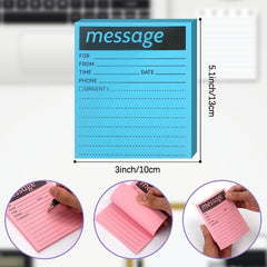 6 Pack Colored Lined Sticky Notes 10.16x12.7cm Phone Message Pad