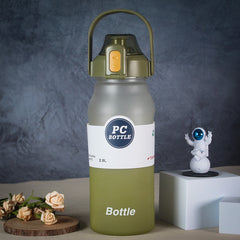 2000ml Plastic Frosted Water Cup Fitness Straw Space Cup With Handle