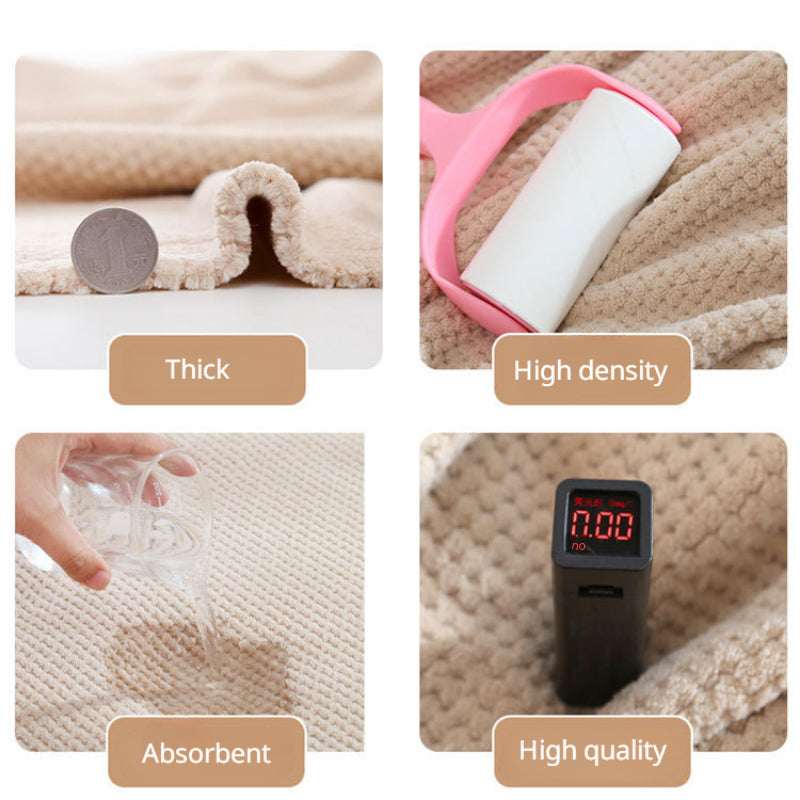 2pc Solid Towel Set Soft Absorbent Coral Velvet Towels for Bathroom
