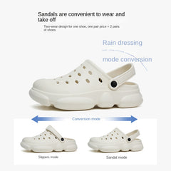 Men's Hollow Out Clogs Slip on Closed Toe Sandals Soft Sole Walking Shoes
