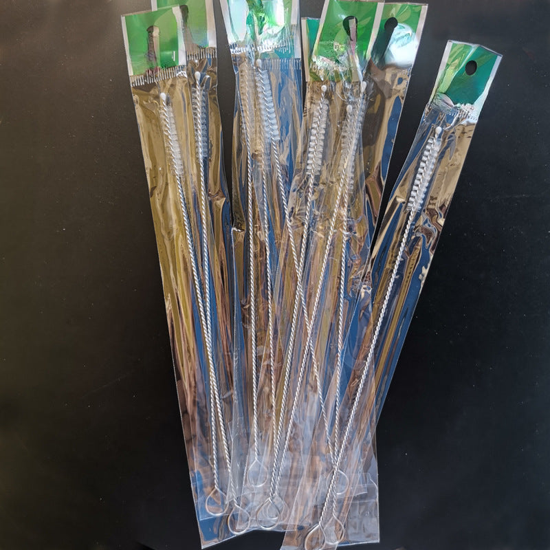 Stainless Steel Straw Cleaning Brush Soft Bristles
