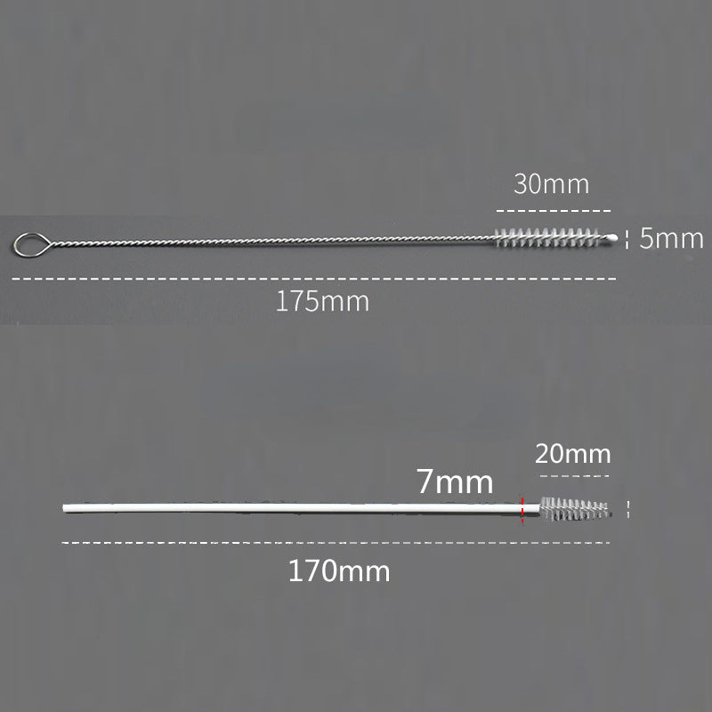 Stainless Steel Straw Cleaning Brush Soft Bristles