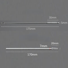 Stainless Steel Straw Cleaning Brush Soft Bristles