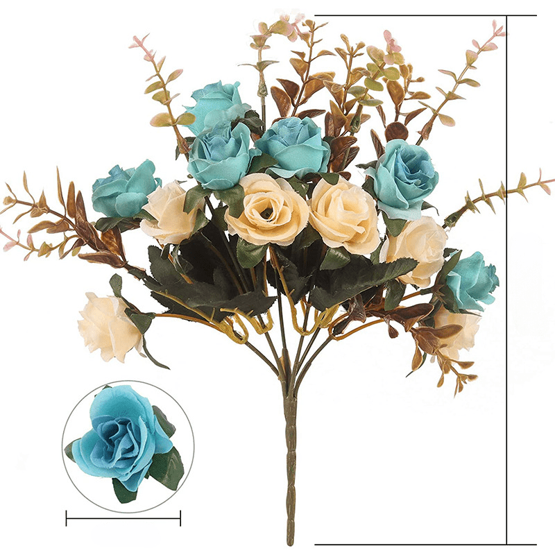 Artificial Roses Little Rose Silk Flowers Plastic Flowers 2sets