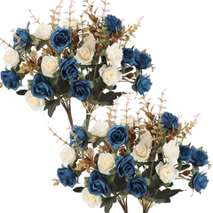 Artificial Roses Little Rose Silk Flowers Plastic Flowers 2sets