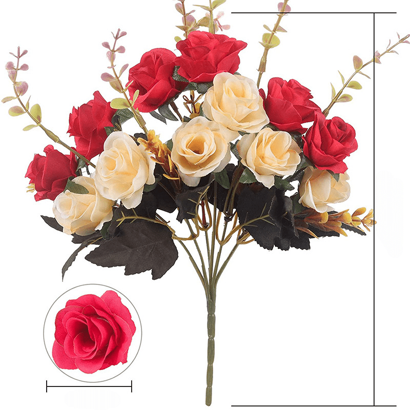 Artificial Roses Little Rose Silk Flowers Plastic Flowers 2sets
