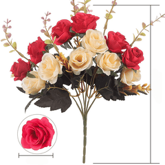 Artificial Roses Little Rose Silk Flowers Plastic Flowers 2sets