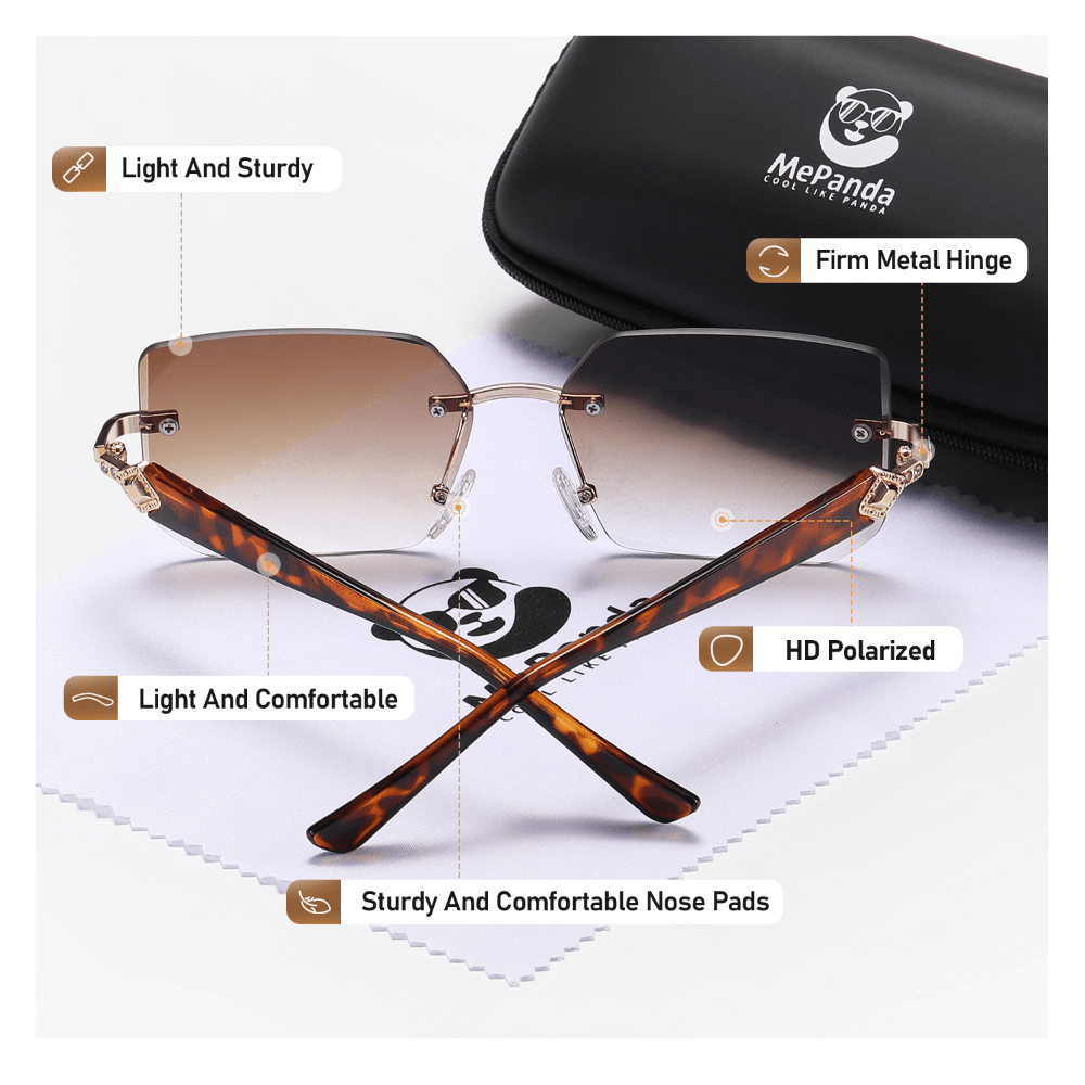 MePanda Rimless Square Sunglasses - Unisex