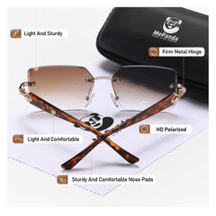 MePanda Rimless Square Sunglasses - Unisex